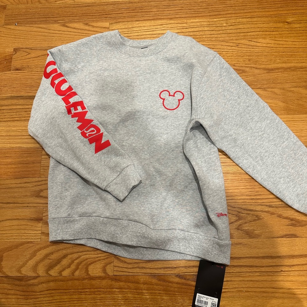 lululemon athletica x Disney Mickey Sweatshirt Gray with Red Accents